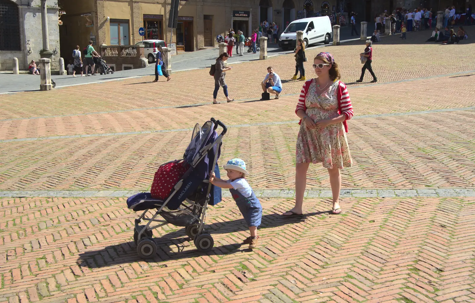 Harry pushes his own buggy around, from A Tuscan Winery and a Trip to Siena, Tuscany, Italy - 10th June 2013