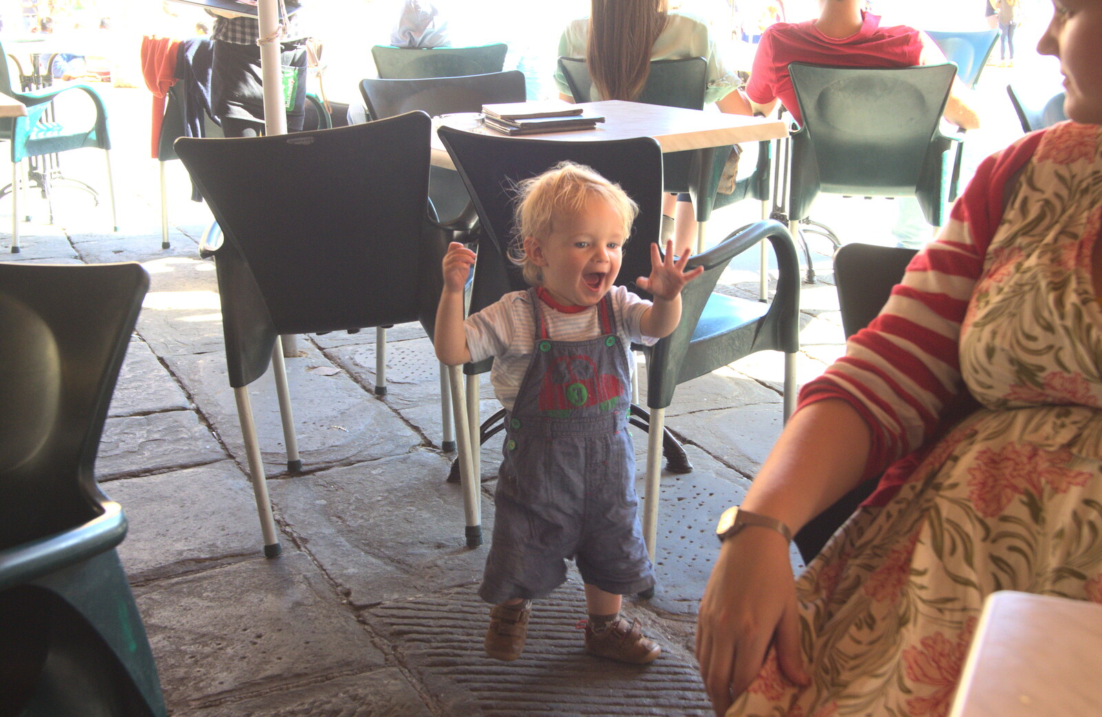 A Tuscan Winery and a Trip to Siena, Tuscany, Italy - 10th June 2013: Harry has fun in a café