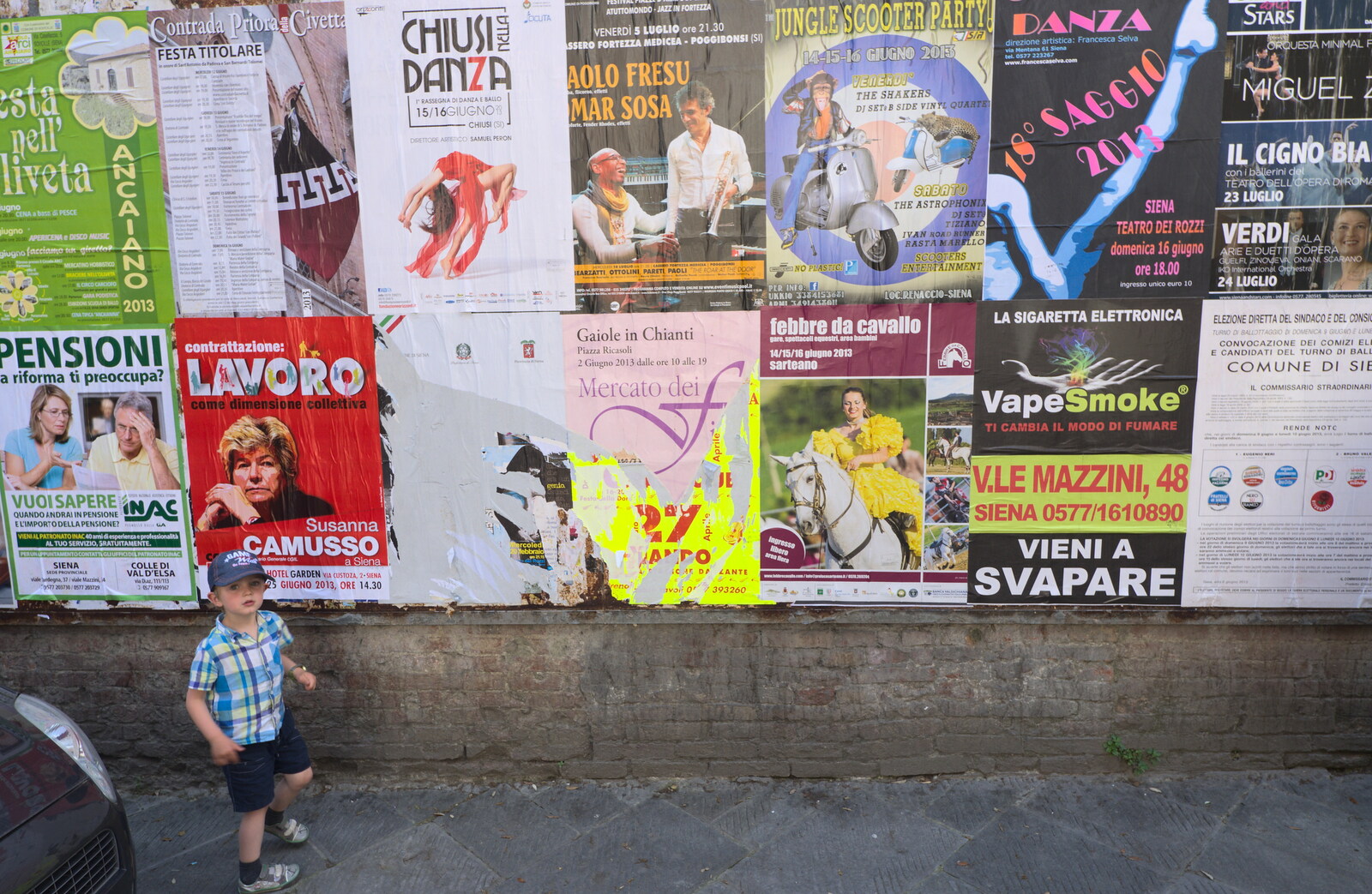 A Tuscan Winery and a Trip to Siena, Tuscany, Italy - 10th June 2013: Fred and a wall of posters
