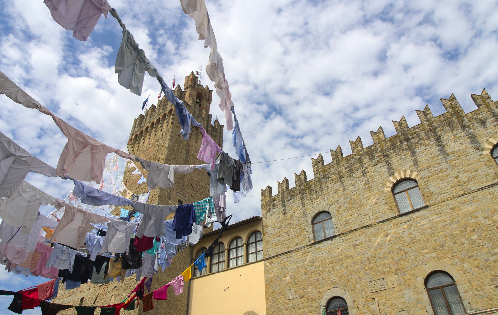 The washing-line art flaps in the breeze from Italian Weddings, Saracens and Swimming Pools, Arezzo, Tuscany - 12th June 2013
