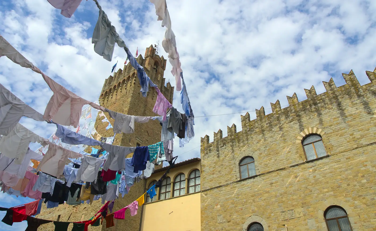 The washing-line art flaps in the breeze, from Italian Weddings, Saracens and Swimming Pools, Arezzo, Tuscany - 12th June 2013