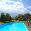 Fred and Isobel on the wet pool-side, Italian Weddings, Saracens and Swimming Pools, Arezzo, Tuscany - 12th June 2013