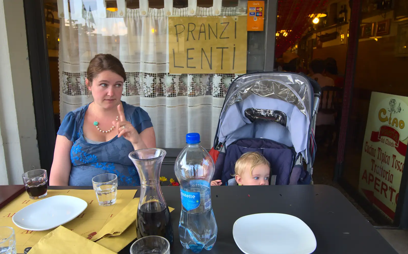 It's time for dinner at Ciao Trattoria, from Italian Weddings, Saracens and Swimming Pools, Arezzo, Tuscany - 12th June 2013