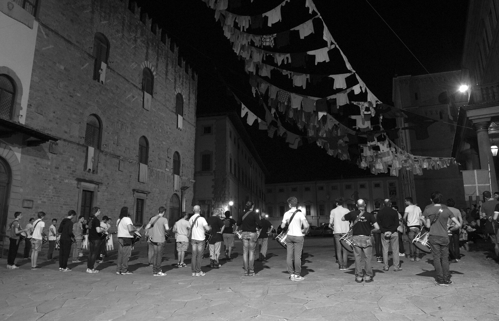 Drums in the square from Italian Weddings, Saracens and Swimming Pools, Arezzo, Tuscany - 12th June 2013