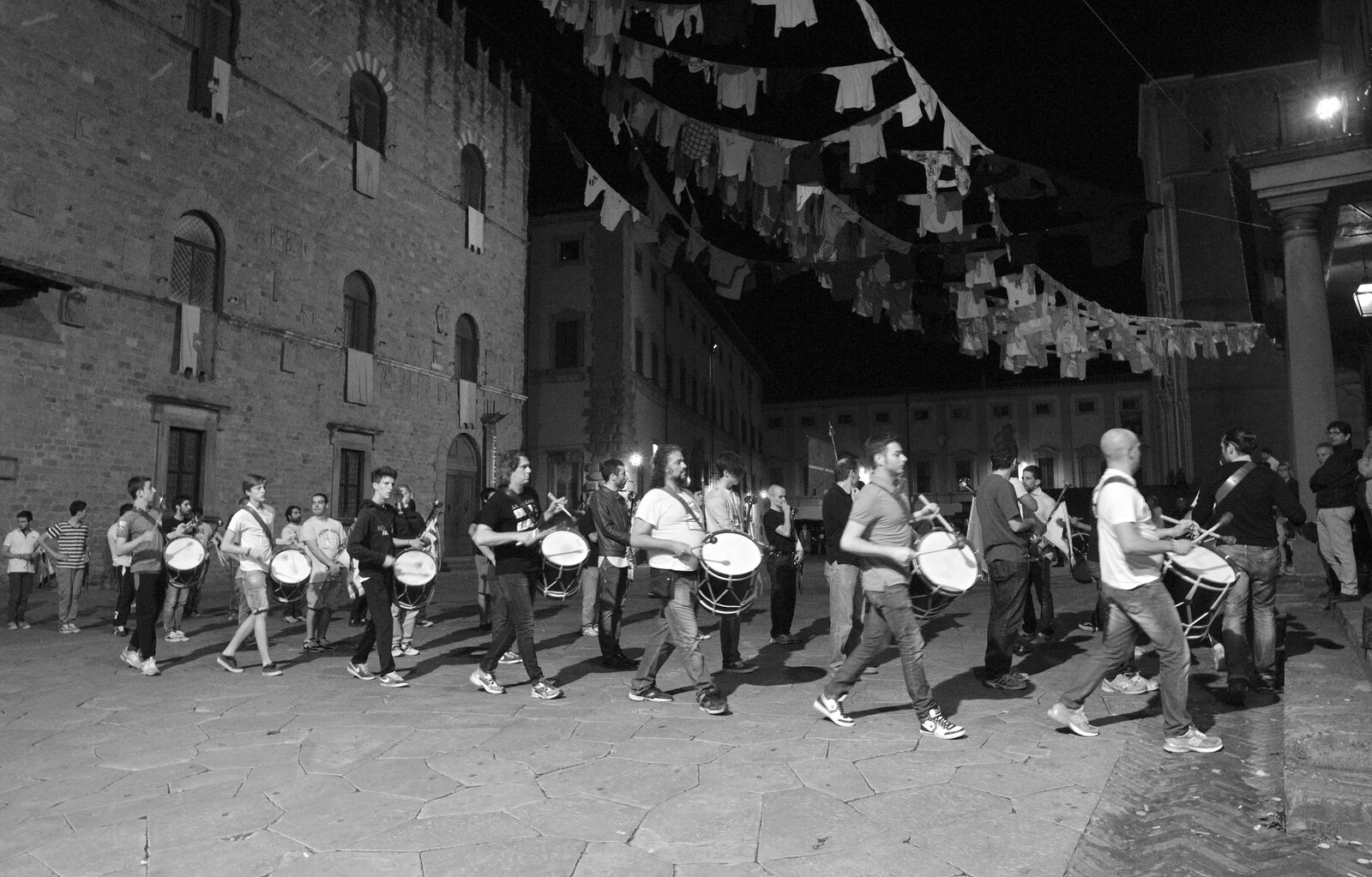 The drummers march off from Italian Weddings, Saracens and Swimming Pools, Arezzo, Tuscany - 12th June 2013
