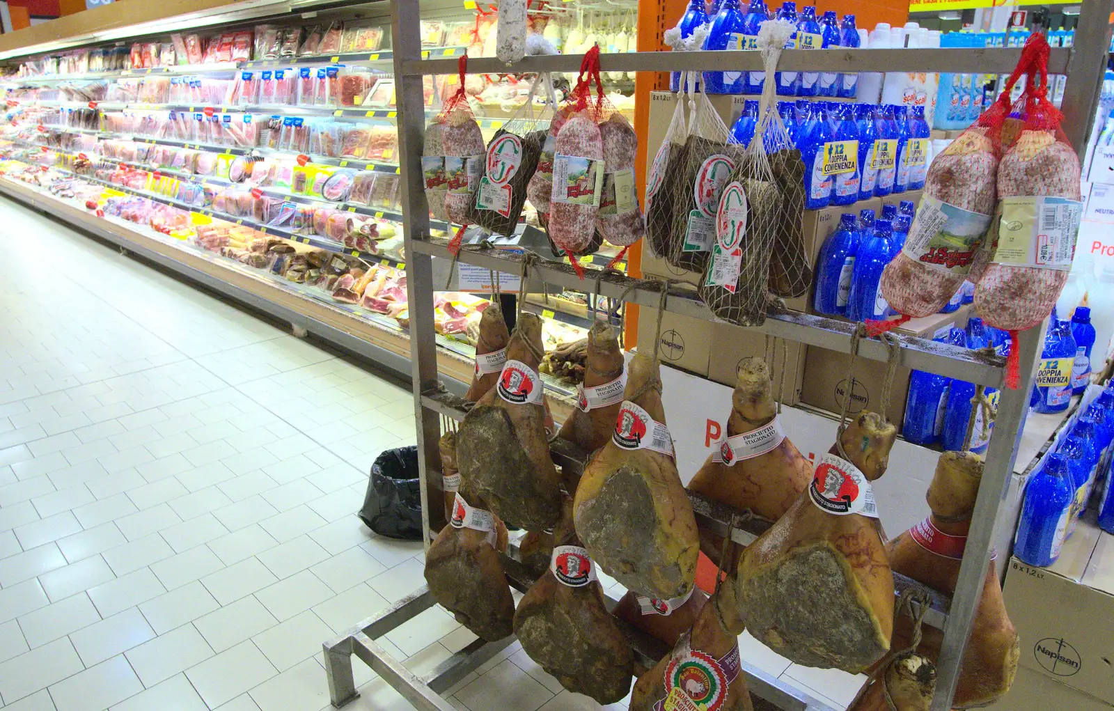 Whole hanging proscuitto hams, from Italian Weddings, Saracens and Swimming Pools, Arezzo, Tuscany - 12th June 2013