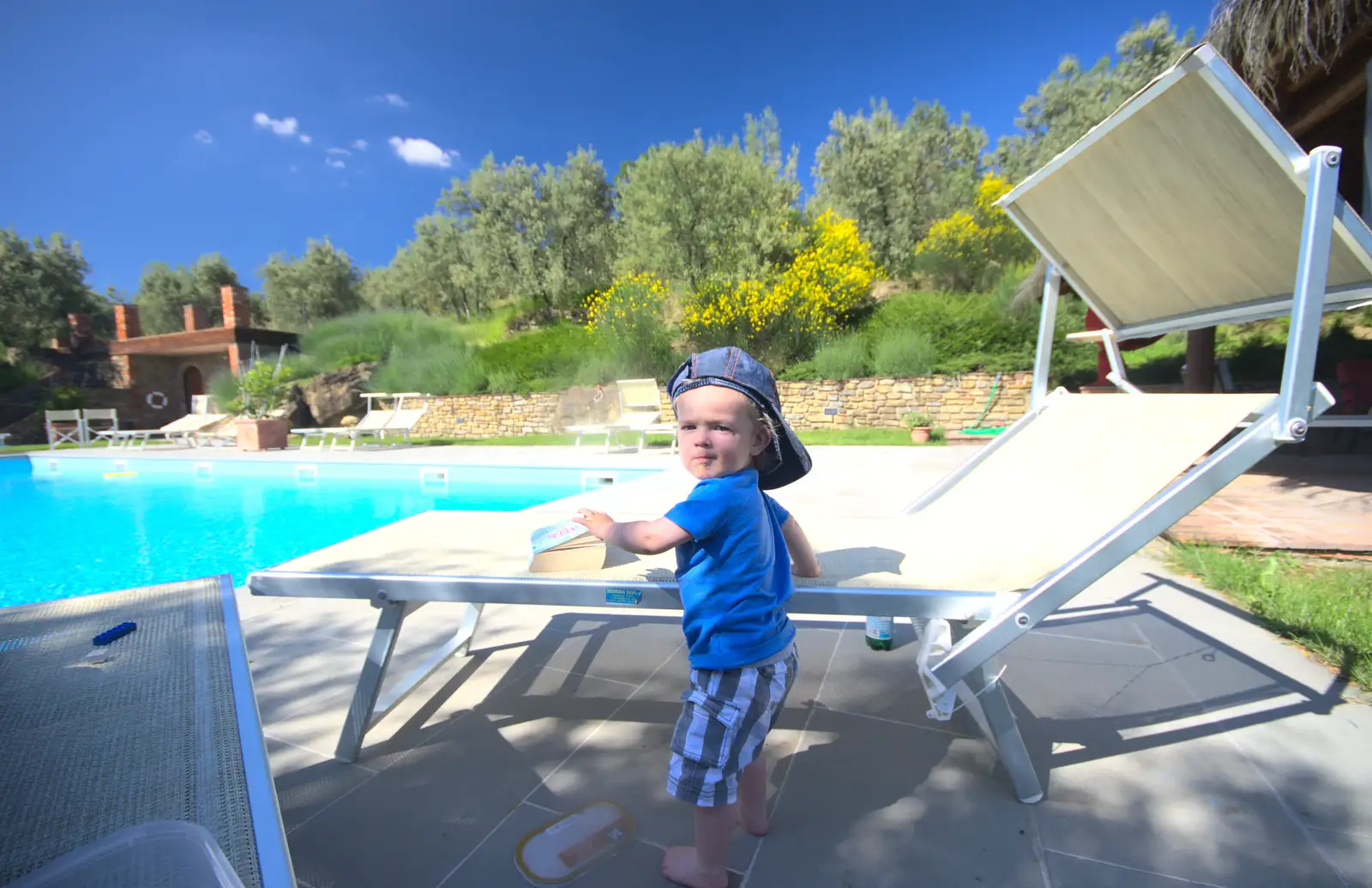 Harry with Fred's cap on, from Italian Weddings, Saracens and Swimming Pools, Arezzo, Tuscany - 12th June 2013