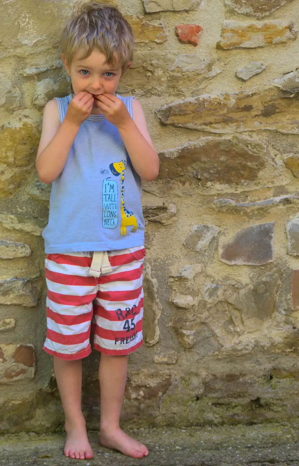 Fred with one of his random Korean tee-shirts, from La Verna Monastery and the Fireflies of Tuscany, Italy - 14th June 2013