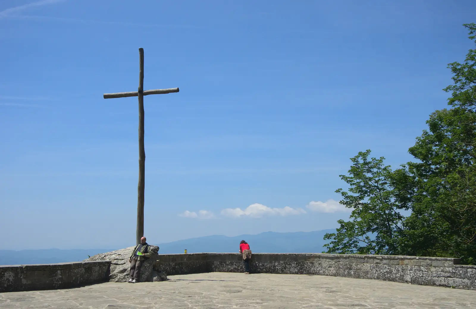 A wooden cross on the hill, from La Verna Monastery and the Fireflies of Tuscany, Italy - 14th June 2013