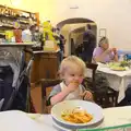 Harry tucks in to some pasta in the restaurant, La Verna Monastery and the Fireflies of Tuscany, Italy - 14th June 2013