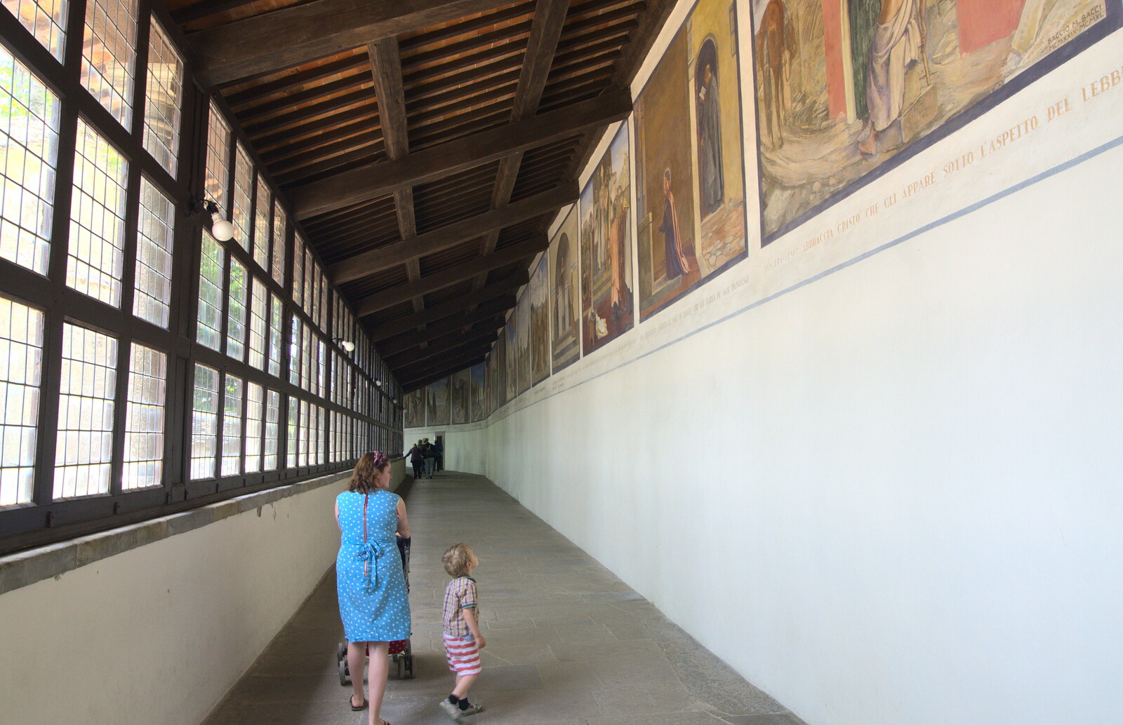 We walk through some sort of gallery from La Verna Monastery and the Fireflies of Tuscany, Italy - 14th June 2013
