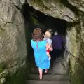 Isobel and Harry plunge down in to the grotto, La Verna Monastery and the Fireflies of Tuscany, Italy - 14th June 2013