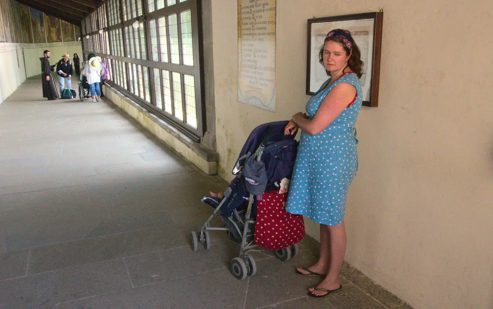 Isobel pauses, from La Verna Monastery and the Fireflies of Tuscany, Italy - 14th June 2013