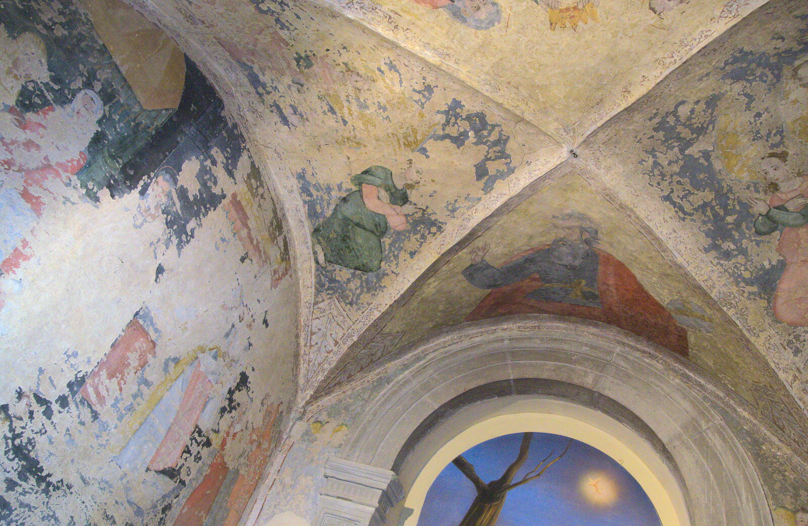 Old mediaeval wall paintings from La Verna Monastery and the Fireflies of Tuscany, Italy - 14th June 2013