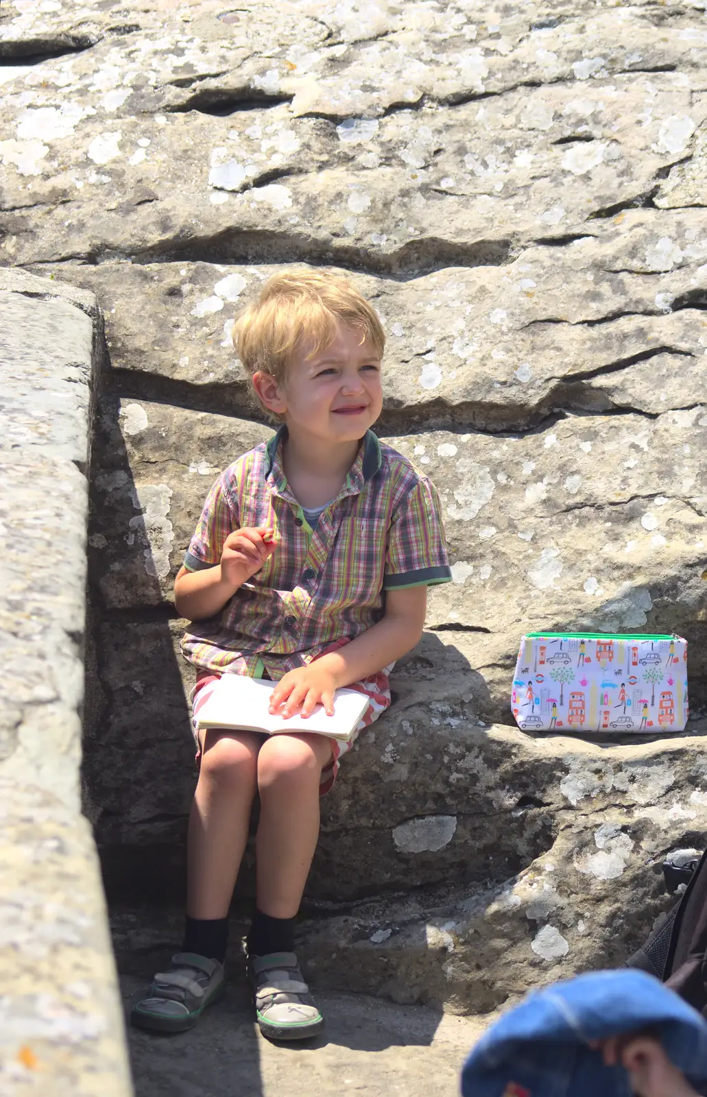 Fred draws the bell tower, from La Verna Monastery and the Fireflies of Tuscany, Italy - 14th June 2013