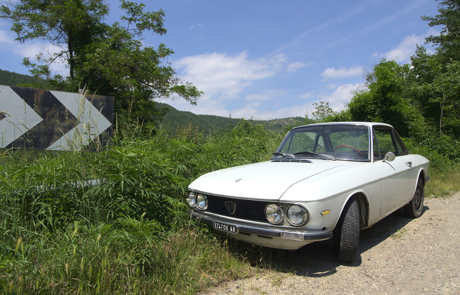 There's a cool old Lancia in a lay-by from La Verna Monastery and the Fireflies of Tuscany, Italy - 14th June 2013