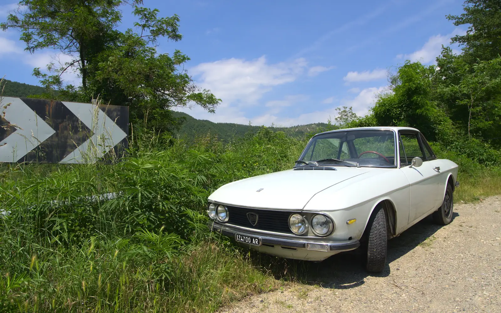 There's a cool old Lancia in a lay-by, from La Verna Monastery and the Fireflies of Tuscany, Italy - 14th June 2013