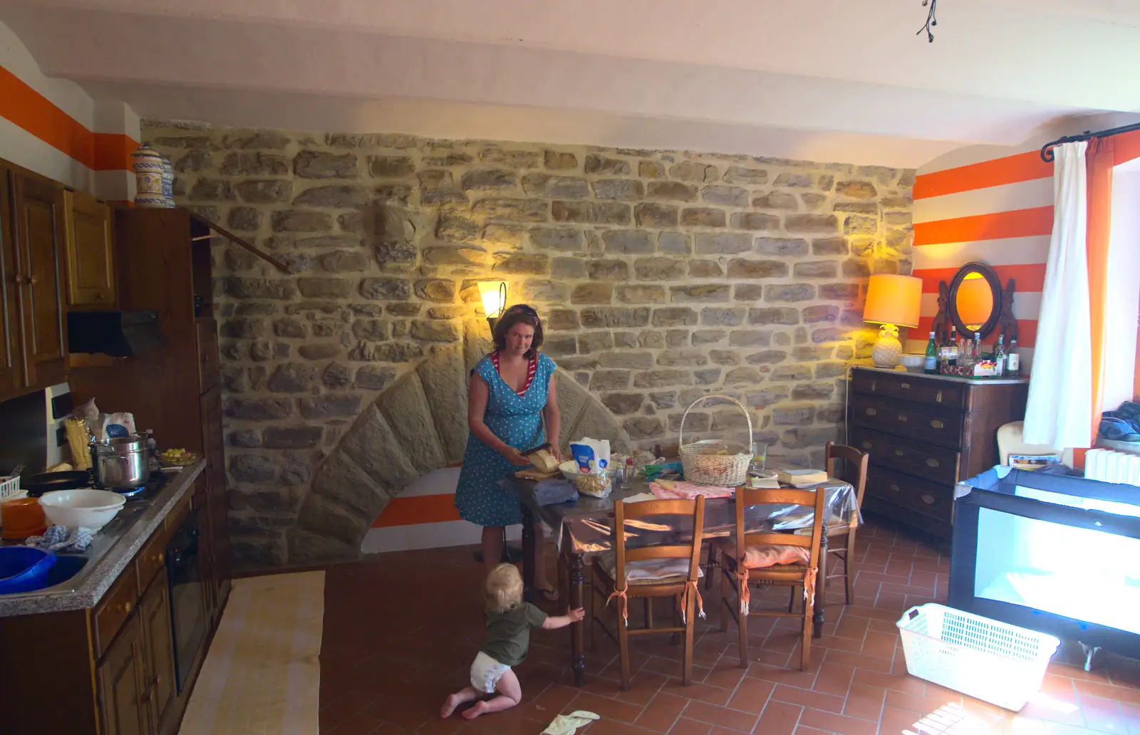 Isobel prepares some lunch, from La Verna Monastery and the Fireflies of Tuscany, Italy - 14th June 2013