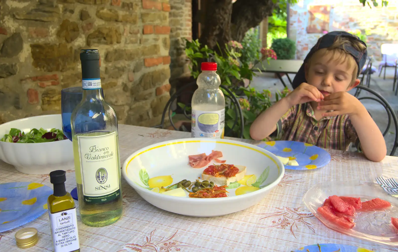 Fred eats his favourite of the moment: salami, from La Verna Monastery and the Fireflies of Tuscany, Italy - 14th June 2013