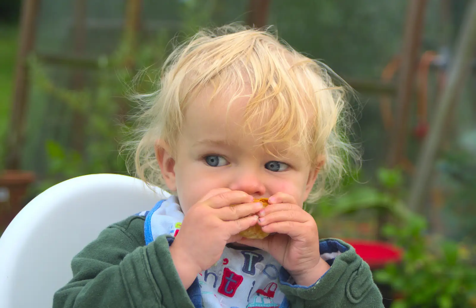 Harry eats something, from La Verna Monastery and the Fireflies of Tuscany, Italy - 14th June 2013