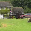 Traction engine Oliver trundles around the pond, Thrandeston Pig Roast and Tractors, Thrandeston Little Green, Suffolk - 23rd June 2013