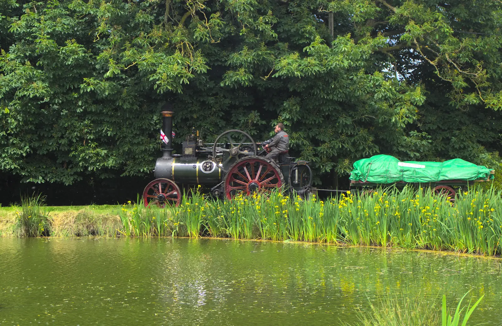 Oliver by the pond, from Thrandeston Pig Roast and Tractors, Thrandeston Little Green, Suffolk - 23rd June 2013