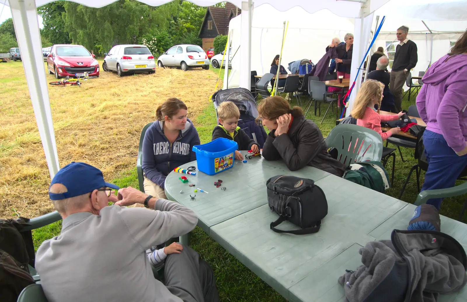 Fred does Lego, from Thrandeston Pig Roast and Tractors, Thrandeston Little Green, Suffolk - 23rd June 2013