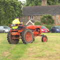 The first vintage tractor arrives, Thrandeston Pig Roast and Tractors, Thrandeston Little Green, Suffolk - 23rd June 2013