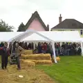 Everyone crowds under the marquee, Thrandeston Pig Roast and Tractors, Thrandeston Little Green, Suffolk - 23rd June 2013