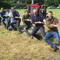 A tug-of-war kicks off, Thrandeston Pig Roast and Tractors, Thrandeston Little Green, Suffolk - 23rd June 2013