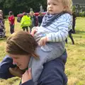 Isobel carries Harry around, Thrandeston Pig Roast and Tractors, Thrandeston Little Green, Suffolk - 23rd June 2013