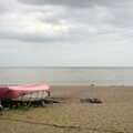 Solitary boat on the shingle beach, Petrol Station Destruction, and a Cliff House Camping Trip, Southwark and Dunwich, Suffolk - 30th June 2013