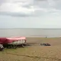 A solitary boat on the shingle beach, Petrol Station Destruction, and a Cliff House Camping Trip, Southwark and Dunwich, Suffolk - 30th June 2013