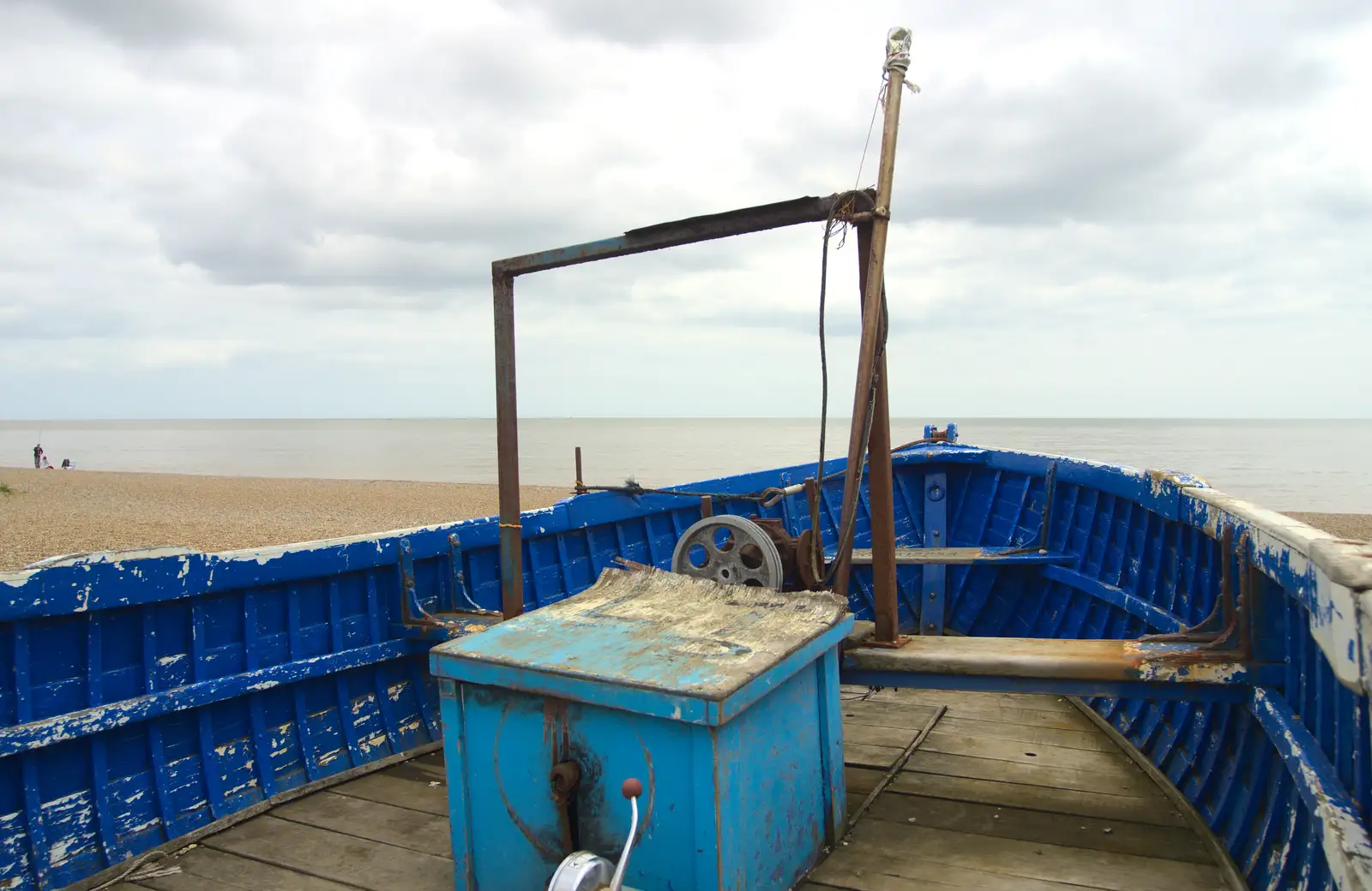 The boat's blue skeleton, from Petrol Station Destruction, and a Cliff House Camping Trip, Southwark and Dunwich, Suffolk - 30th June 2013