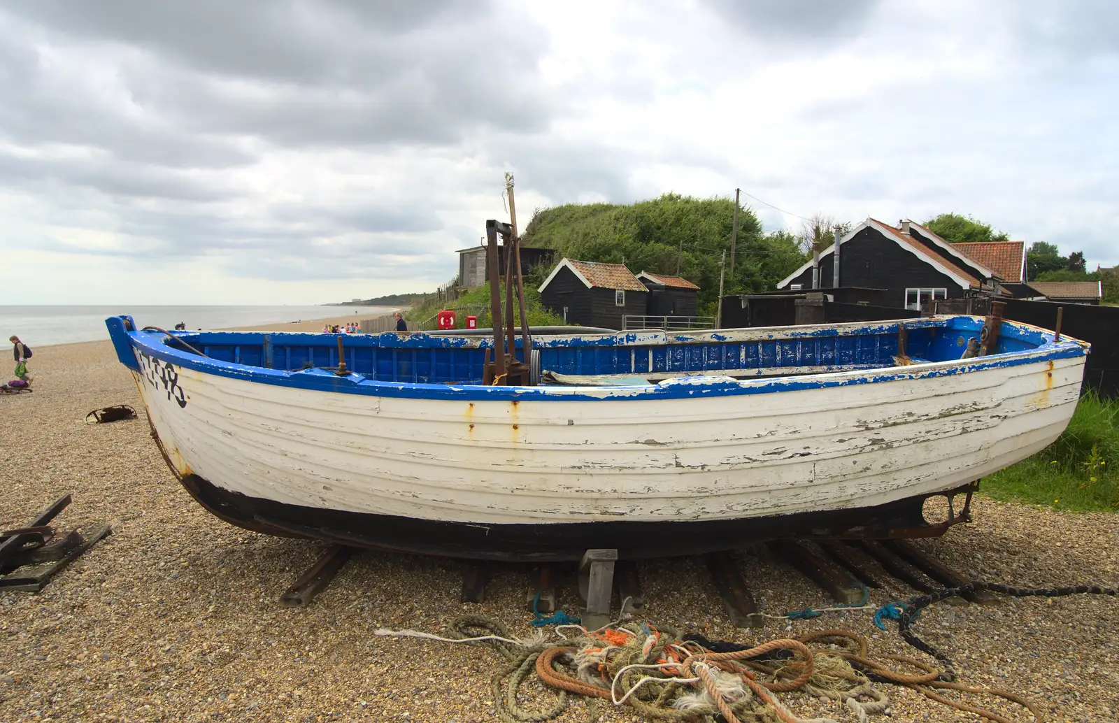 An old fishing boat on Dunwich beach, from Petrol Station Destruction, and a Cliff House Camping Trip, Southwark and Dunwich, Suffolk - 30th June 2013