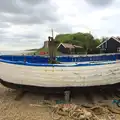 An old fishing boat on Dunwich beach, Petrol Station Destruction, and a Cliff House Camping Trip, Southwark and Dunwich, Suffolk - 30th June 2013