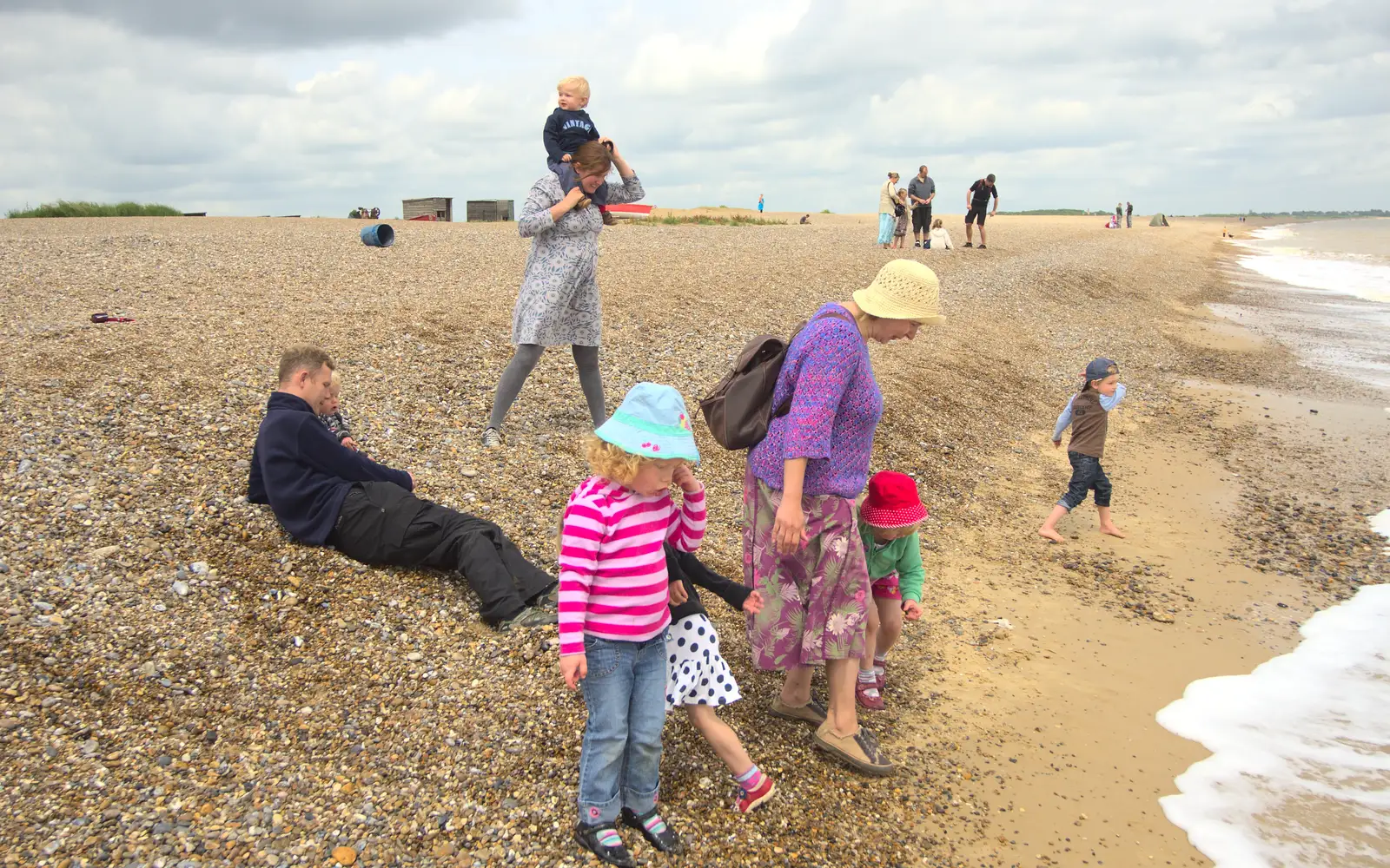 Fred takes on the sea, from Petrol Station Destruction, and a Cliff House Camping Trip, Southwark and Dunwich, Suffolk - 30th June 2013