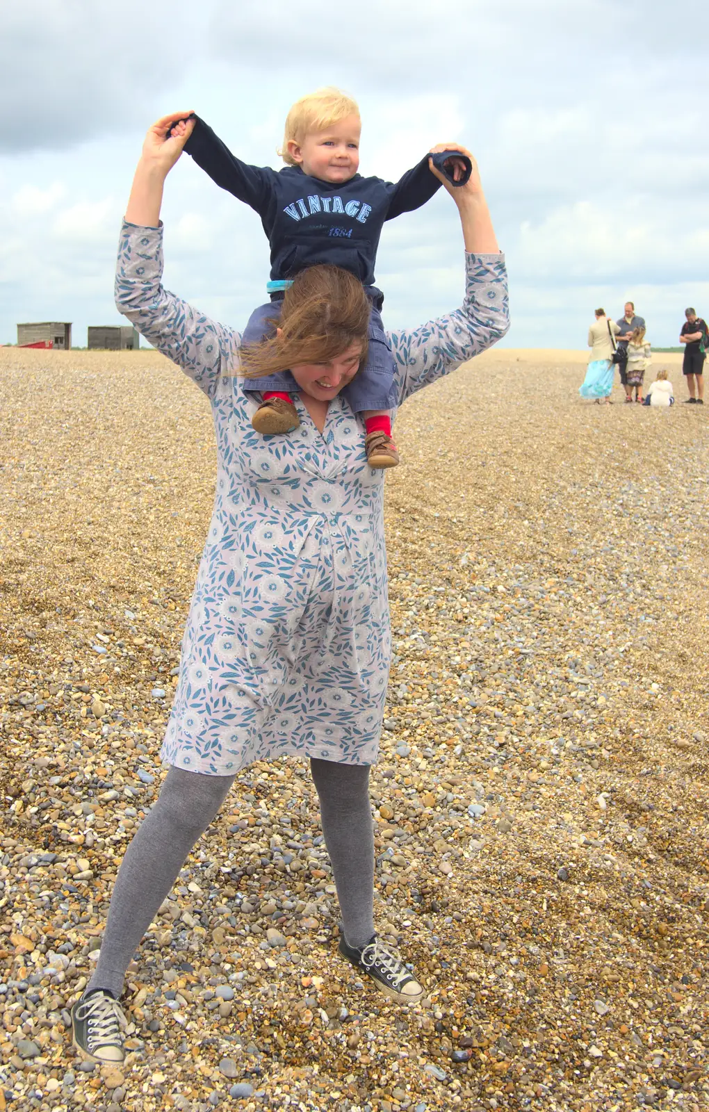 Isobel and Harry in the wind, from Petrol Station Destruction, and a Cliff House Camping Trip, Southwark and Dunwich, Suffolk - 30th June 2013