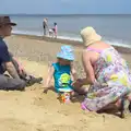 Mikey, Rosie and Clare make sandcastles, Petrol Station Destruction, and a Cliff House Camping Trip, Southwark and Dunwich, Suffolk - 30th June 2013