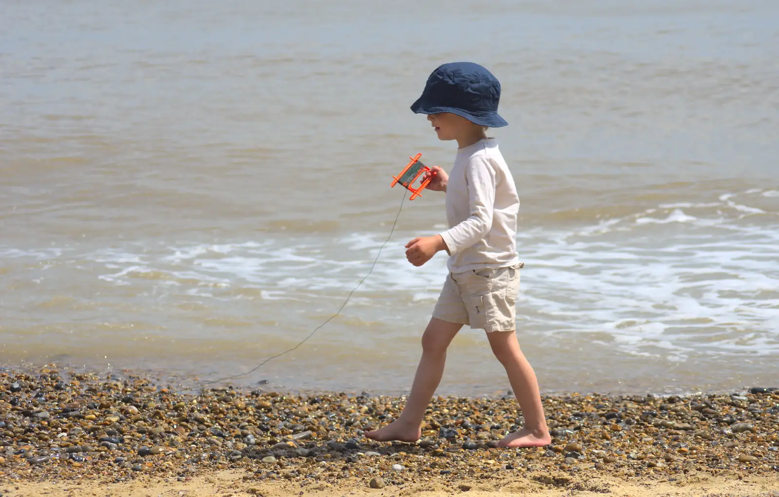 Fred goes 'fishing' with a crabbing string, from Petrol Station Destruction, and a Cliff House Camping Trip, Southwark and Dunwich, Suffolk - 30th June 2013