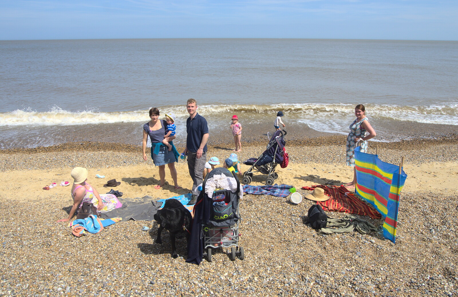 The beach group from Petrol Station Destruction, and a Cliff House Camping Trip, Southwark and Dunwich, Suffolk - 30th June 2013