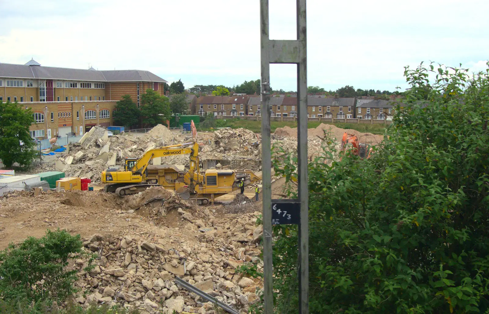 More of the Marconi factory is destroyed, from Marconi's Demolition and Brome Village Fete, Chelmsford and Brome, Suffolk - 6th July 2013