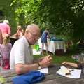 Grandad's got a burger, Marconi's Demolition and Brome Village Fete, Chelmsford and Brome, Suffolk - 6th July 2013