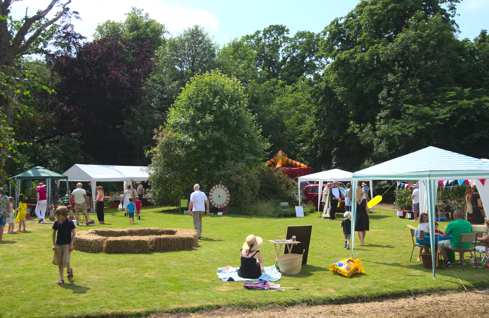 Gazebos on Sue Prior's lawn, from Marconi's Demolition and Brome Village Fete, Chelmsford and Brome, Suffolk - 6th July 2013