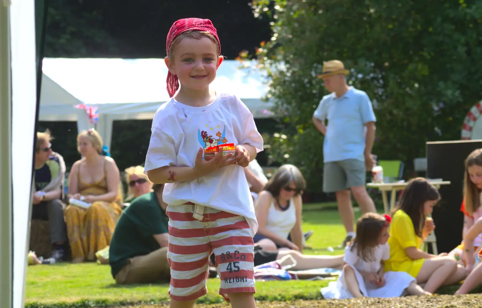 Fred roams around with a packet of Haribo, from Marconi's Demolition and Brome Village Fete, Chelmsford and Brome, Suffolk - 6th July 2013