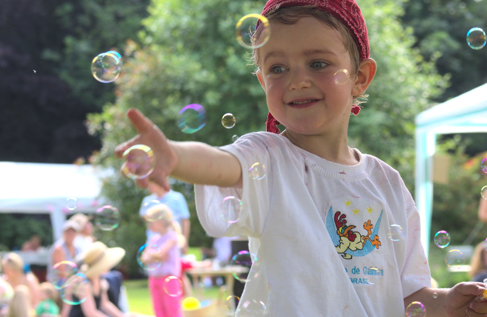 Fred chases bubbles from Marconi's Demolition and Brome Village Fete, Chelmsford and Brome, Suffolk - 6th July 2013