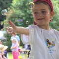Fred chases bubbles, Marconi's Demolition and Brome Village Fete, Chelmsford and Brome, Suffolk - 6th July 2013