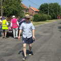Mikey P strides down the road, The "Pink Ladies" Tractor Run and Barbeque, Thorpe Abbots, Norfolk - 7th July 2013