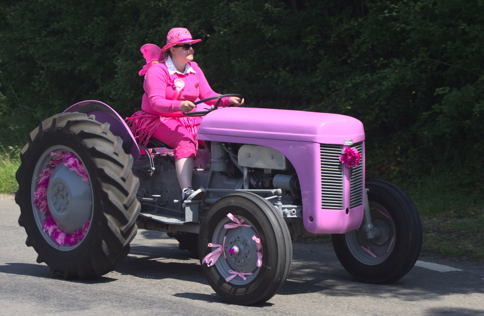 A very pink Ferguson TEF-120 from The "Pink Ladies" Tractor Run and Barbeque, Thorpe Abbots, Norfolk - 7th July 2013