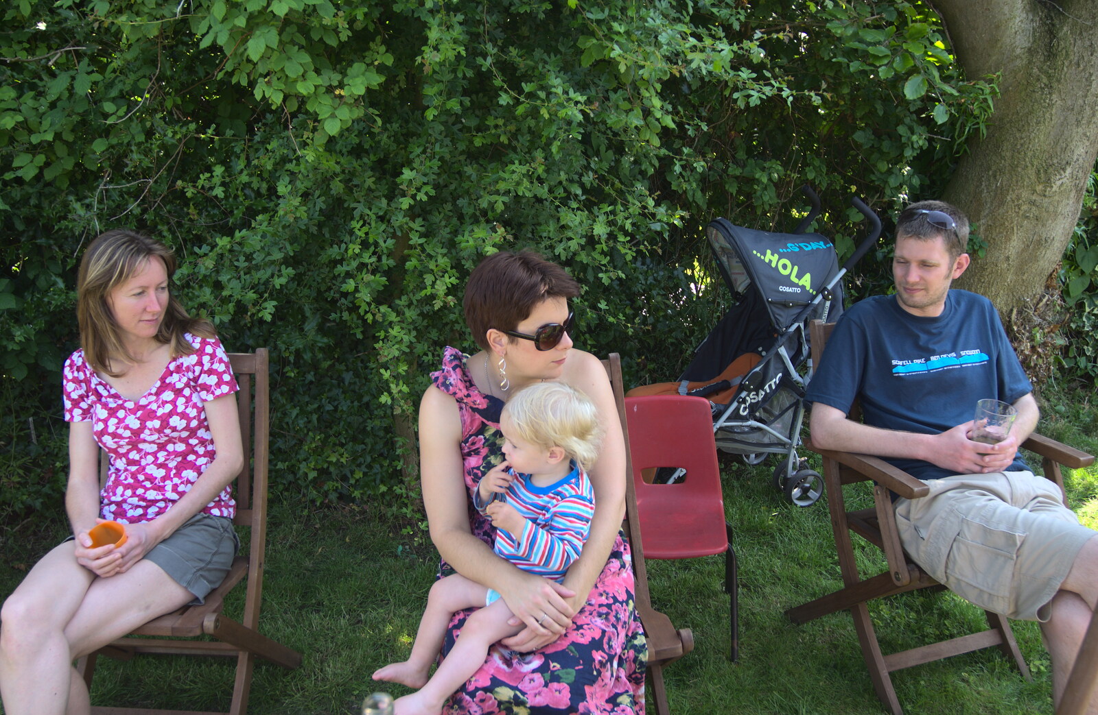 Martina, Clare with Harry and The Boy Phil from The "Pink Ladies" Tractor Run and Barbeque, Thorpe Abbots, Norfolk - 7th July 2013